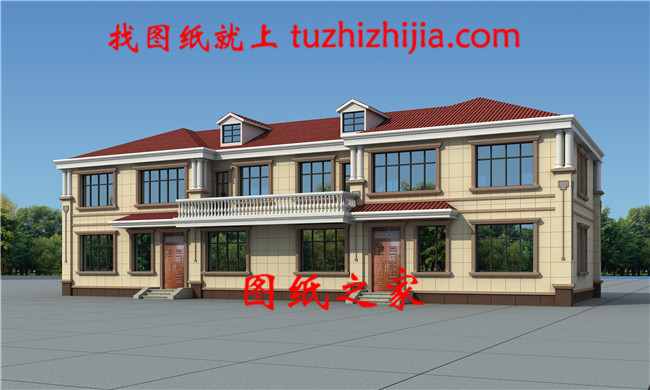 簡單大氣二層雙拼樓房、兩兄弟聯(lián)拼別墅房屋設(shè)計圖