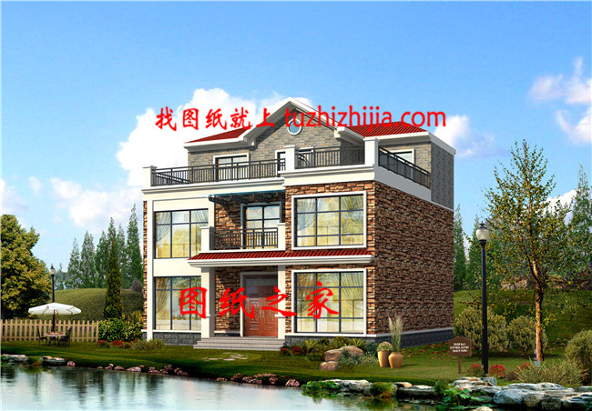  現(xiàn)代簡(jiǎn)約帶大露臺(tái)和書房三層鄉(xiāng)村別墅