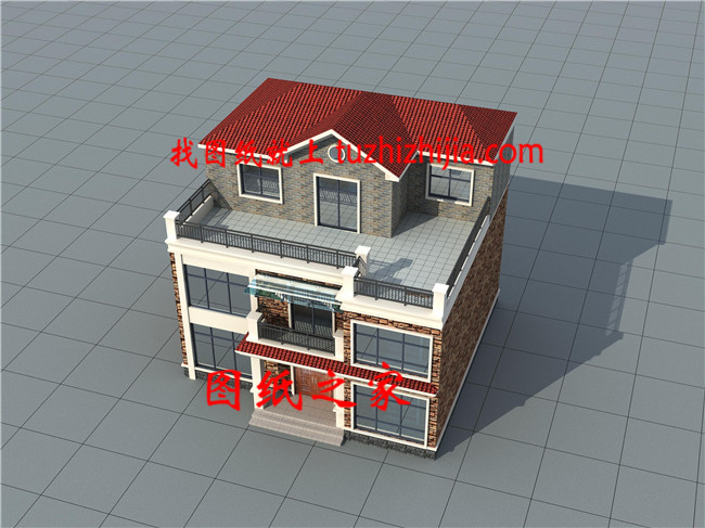 現(xiàn)代簡(jiǎn)約帶大露臺(tái)和書房三層鄉(xiāng)村別墅