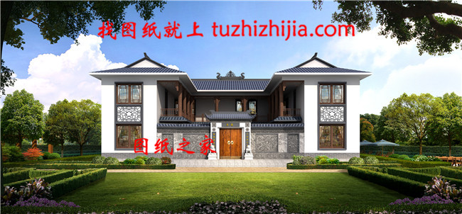 中式二層別墅小樓設(shè)計圖