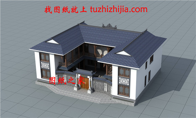 中式二層別墅小樓設(shè)計圖