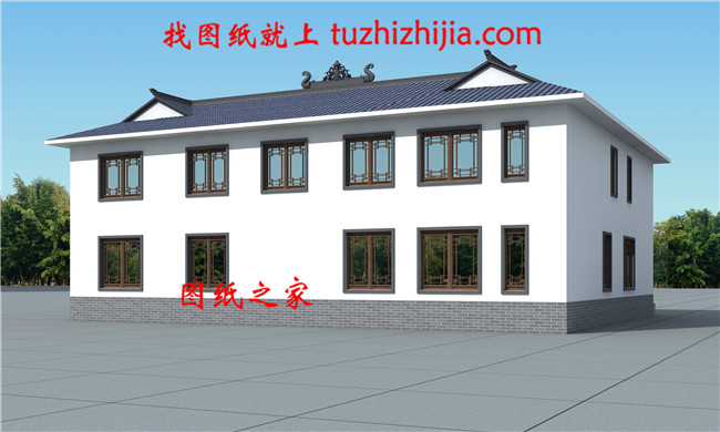 中式二層別墅小樓設(shè)計圖