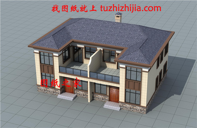 200平米新中式二層雙拼樓房設(shè)計(jì)圖，實(shí)用美觀，單戶面積100平米