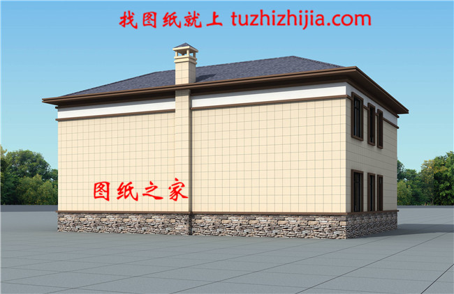 200平米新中式二層雙拼樓房設(shè)計(jì)圖，實(shí)用美觀，單戶面積100平米