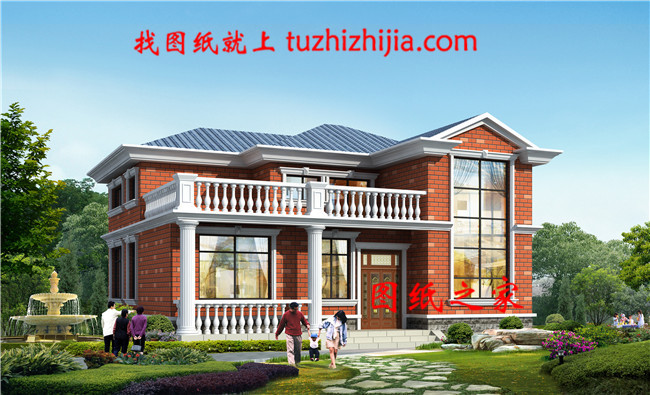 新農(nóng)村高品質(zhì)二層別墅設(shè)計(jì)戶型圖片，占地115平左右