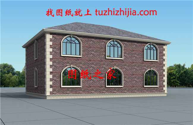 16米x11米屋頂帶老虎窗自建二層別墅