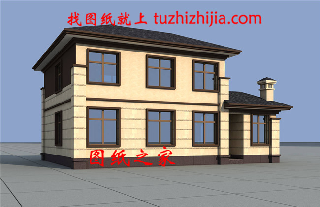 帶柴火房二層農(nóng)村自建房設(shè)計圖，外觀簡約大氣