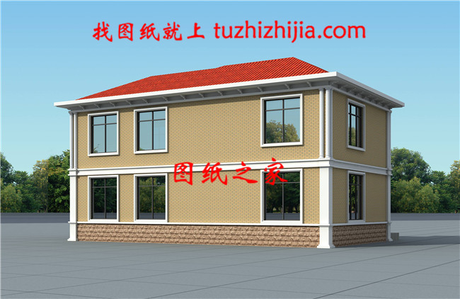 二層現(xiàn)代簡歐式別墅，帶神位與柴火房