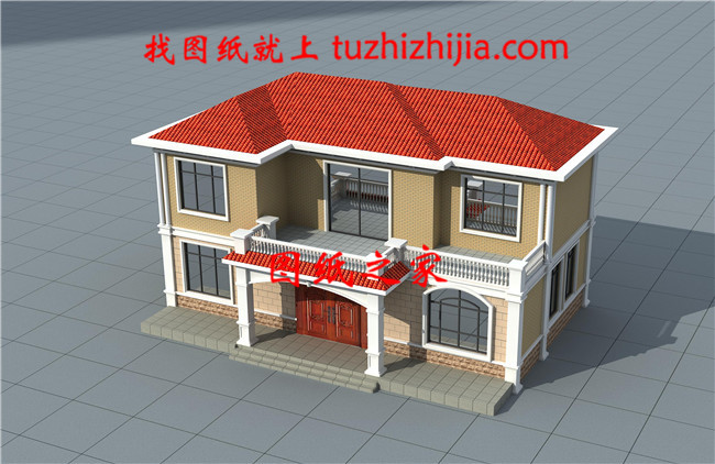 二層現(xiàn)代簡歐式別墅，帶神位與柴火房