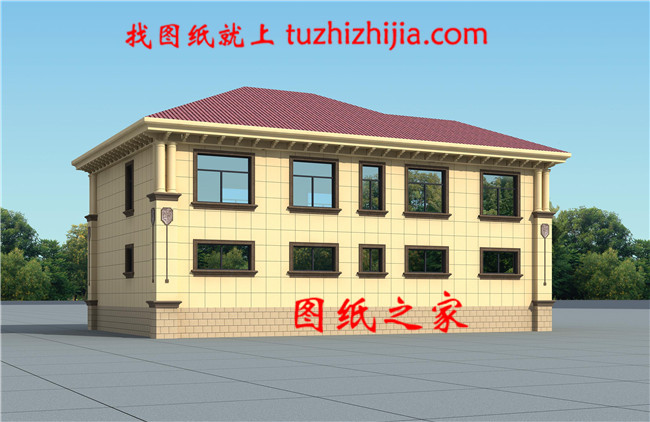 170平方米農(nóng)村兩層小別墅設計圖紙帶外觀圖