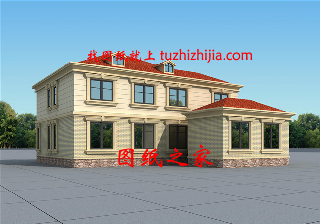 帶露臺歐式二層自建房設(shè)計(jì)圖