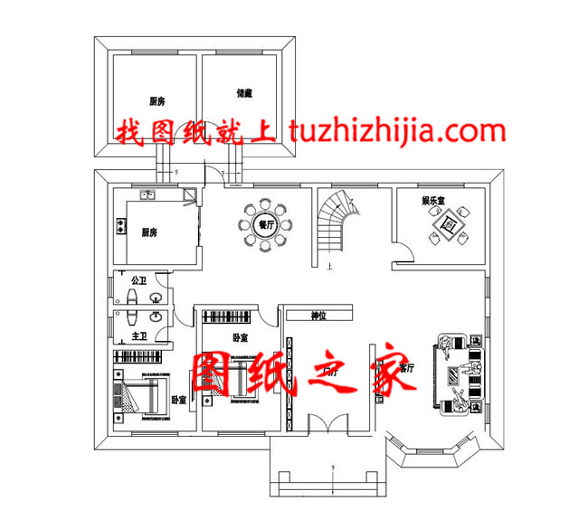 帶露臺歐式二層自建房設(shè)計(jì)圖