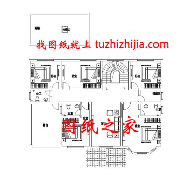帶露臺歐式二層自建房設(shè)計(jì)圖