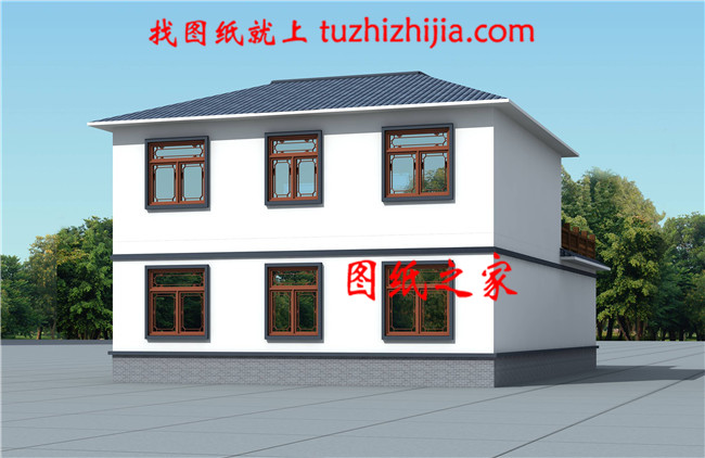 二層新中式帶連廊及下沉庭院獨棟別墅設(shè)計圖