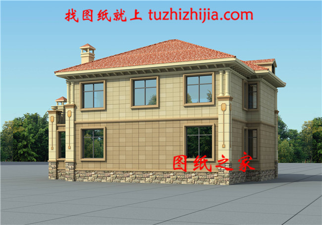 帶車庫二層現(xiàn)代歐式小別墅設(shè)計圖