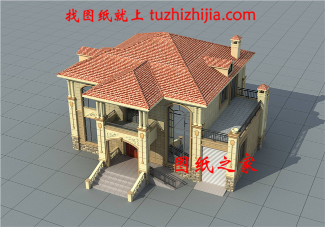 帶車庫二層現(xiàn)代歐式小別墅設(shè)計圖