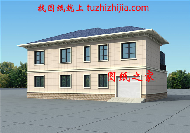 全套歐式二層別墅設計cad圖紙，含效果圖，帶車庫