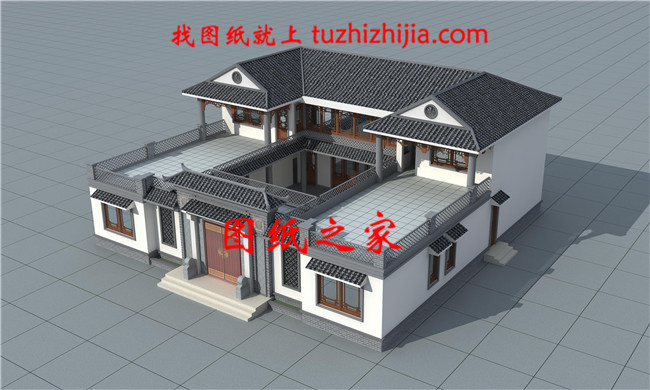 50萬左右兩層新中式別墅設(shè)計(jì)圖