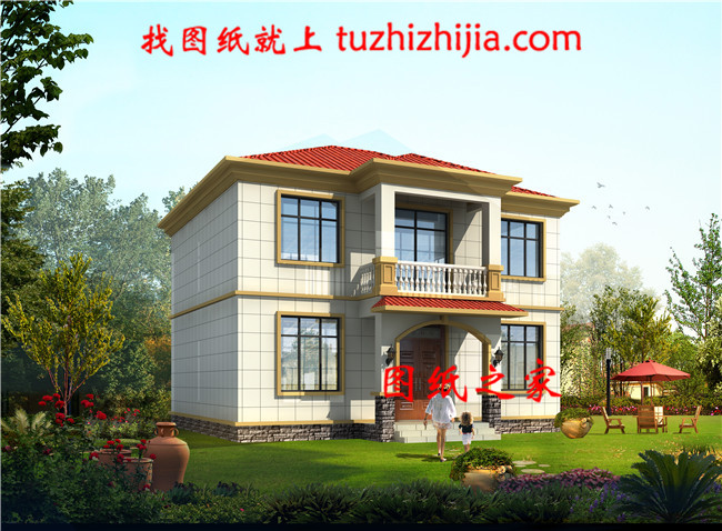 農(nóng)村二層樓房設(shè)計(jì)圖紙，含全套設(shè)計(jì)方案（施工圖+效果圖)