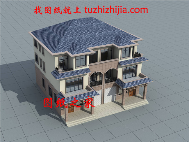 2019帶車庫三層雙拼別墅房屋設(shè)計圖，配色淡雅低調(diào)