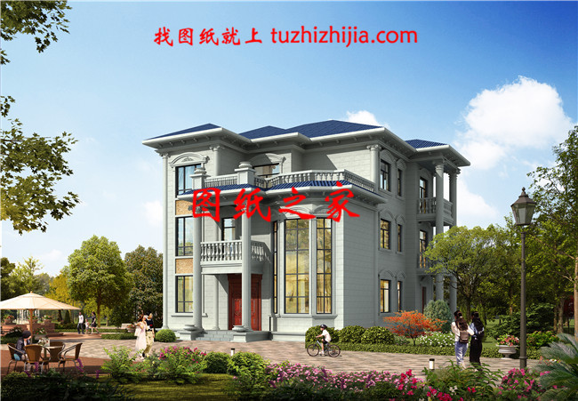 150平方米的新農(nóng)村自建三層小別墅設(shè)計施工圖紙及效果圖