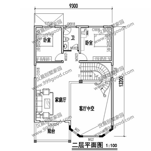 農(nóng)村小開間別墅設(shè)計圖，帶旋轉(zhuǎn)樓梯，挑空客廳，非常漂亮