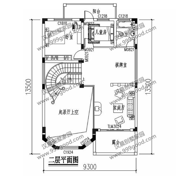 農(nóng)村小開間別墅設(shè)計圖，帶旋轉(zhuǎn)樓梯，挑空客廳，非常漂亮