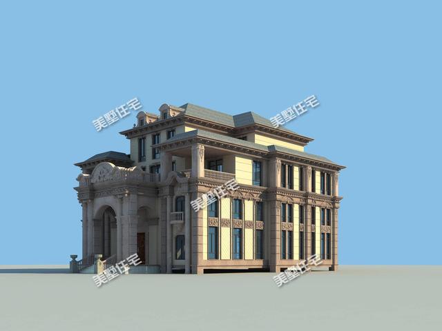 這棟歐式別墅設(shè)計圖十分豪氣，造型精美，建成似城堡，美呆了！