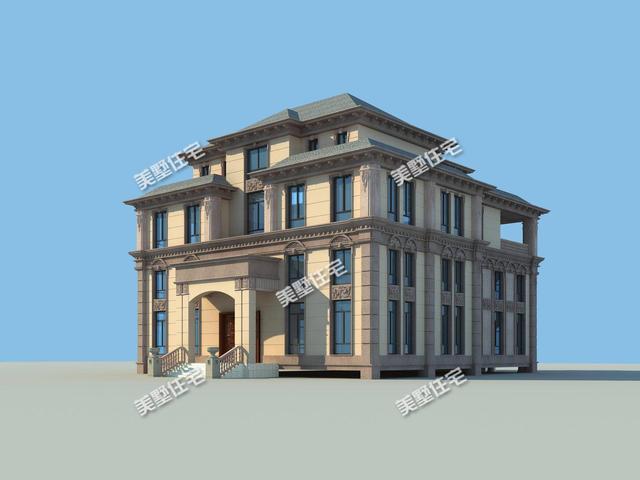 這棟歐式別墅設(shè)計圖十分豪氣，造型精美，建成似城堡，美呆了！