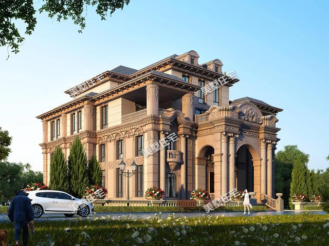 這棟歐式別墅設(shè)計圖十分豪氣，造型精美，建成似城堡，美呆了！