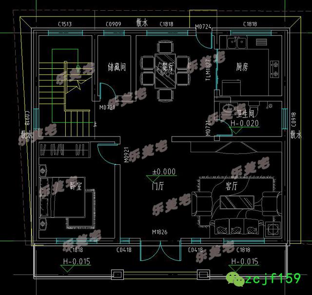 兩款平屋頂別墅設(shè)計(jì)圖紙，外觀漂亮，戶型簡(jiǎn)單大方，適合農(nóng)村建造