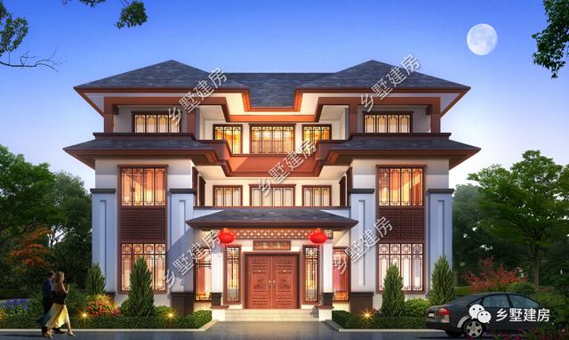 新中式風(fēng)格農(nóng)村自建別墅設(shè)計(jì)圖，充分展示了中國風(fēng)建筑的魅力