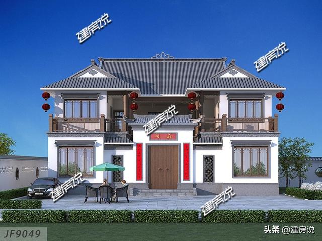 中式四合院別墅設(shè)計圖，2024建新房，要建就建最牛逼的中式別墅