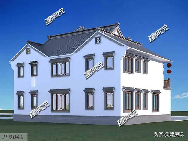 中式四合院別墅設(shè)計圖，2024建新房，要建就建最牛逼的中式別墅