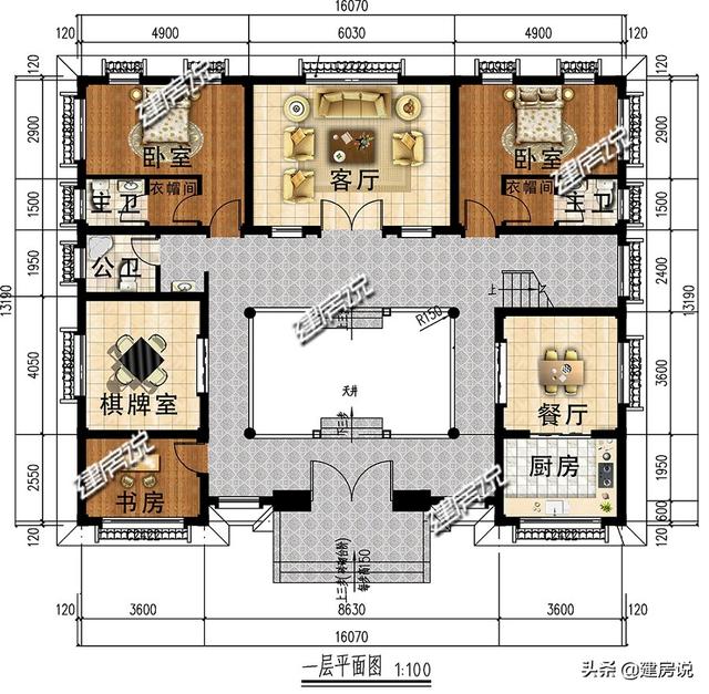 中式四合院別墅設(shè)計圖，2024建新房，要建就建最牛逼的中式別墅