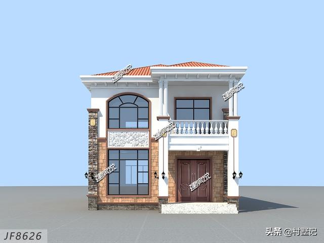 小宅基地照樣可以蓋別墅，現(xiàn)推一款面寬8米的二層別墅設計圖，時尚美觀
