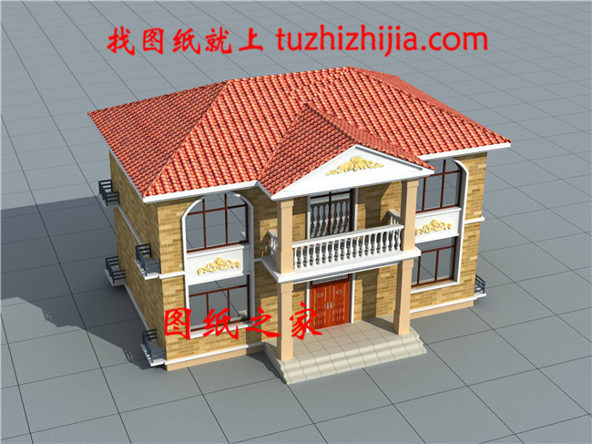 100平方米自建房二層設(shè)計圖紙及效果圖，12x9米