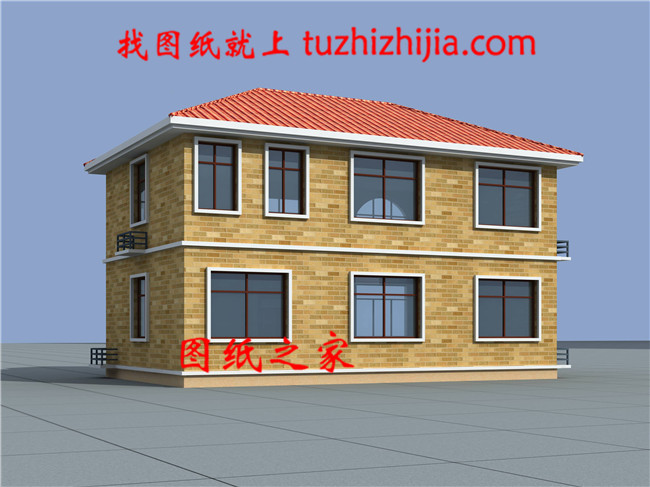 100平方米自建房二層設(shè)計圖紙及效果圖，12x9米