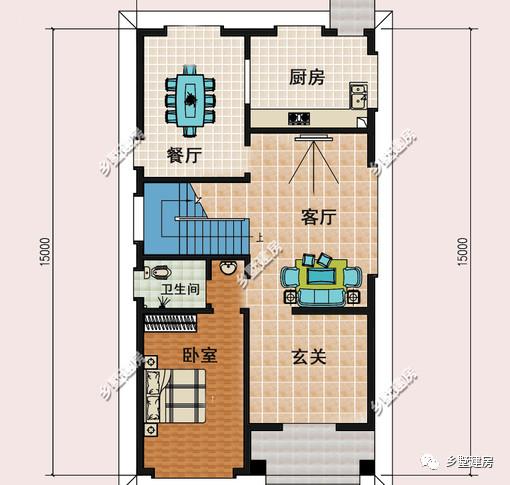 小開間農(nóng)村自建三層別墅設(shè)計圖，這款別墅即可滿足你的需求