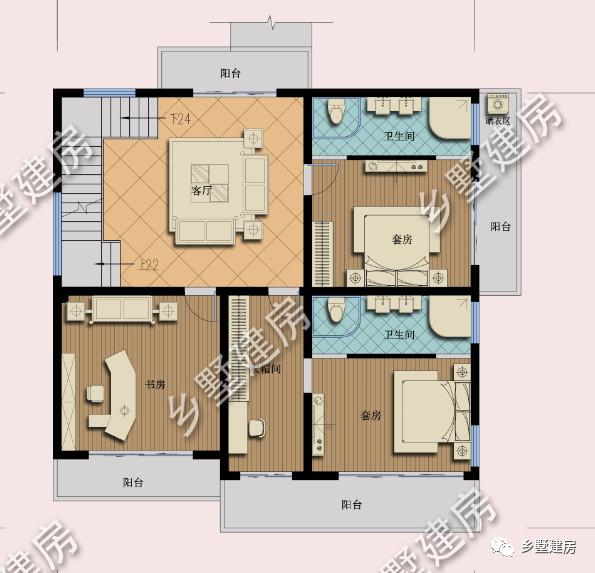 現代風三層農村別墅設計圖，簡約大氣，有強烈的時尚感