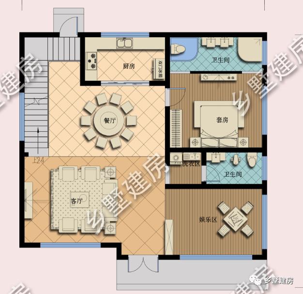 現代風三層農村別墅設計圖，簡約大氣，有強烈的時尚感