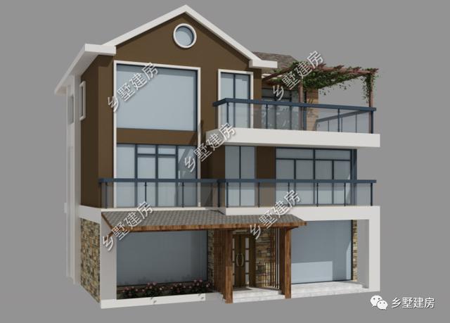 現代風三層農村別墅設計圖，簡約大氣，有強烈的時尚感