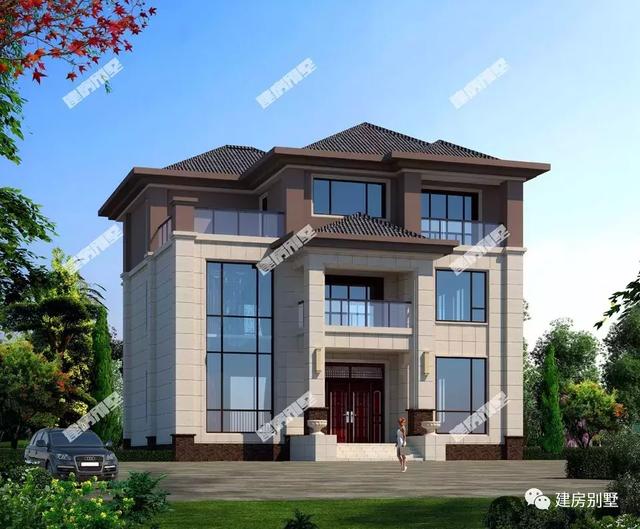 兩棟新中式風格的自建房設(shè)計圖，就是兩個新中式的家