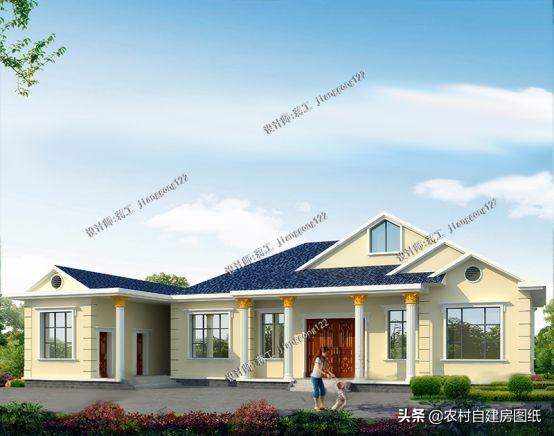 3款一層半農(nóng)村自建房設(shè)計圖，造價經(jīng)濟，施工簡單，易于建造