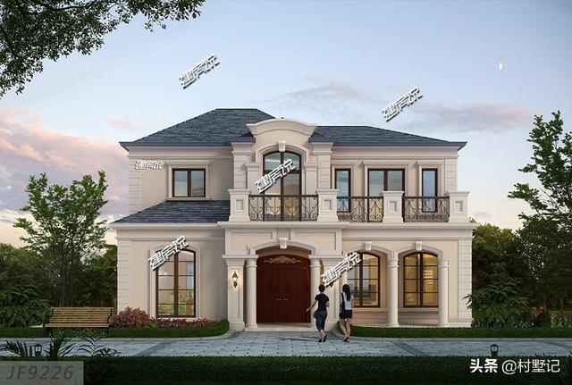 二層法式別墅設計圖，13×11米，從整體上營造出一種田園之氣