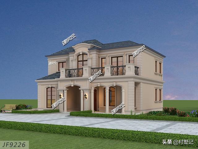 二層法式別墅設計圖，13×11米，從整體上營造出一種田園之氣