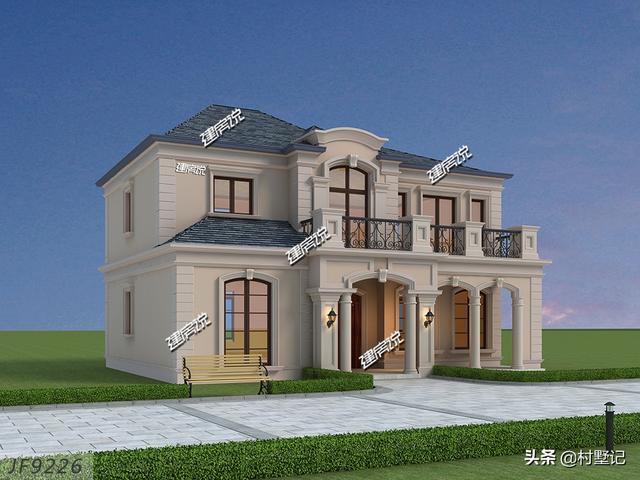 30萬左右二層法式別墅設(shè)計(jì)圖，占地136平方米