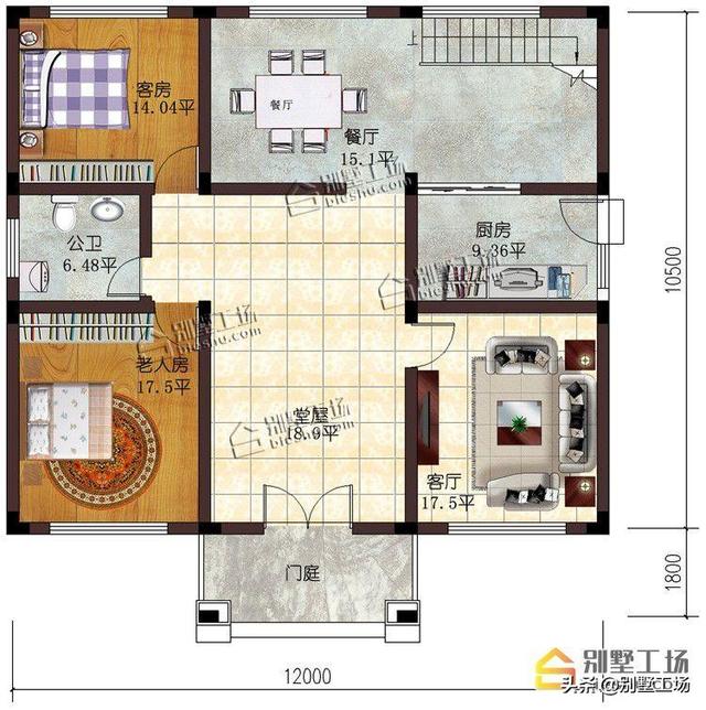 造價30萬二層框架別墅設計圖，12米×10米農(nóng)村最愛的建房戶型