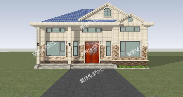 兩層的新農(nóng)村自建房別墅設(shè)計(jì)圖，外觀精美，戶型實(shí)用