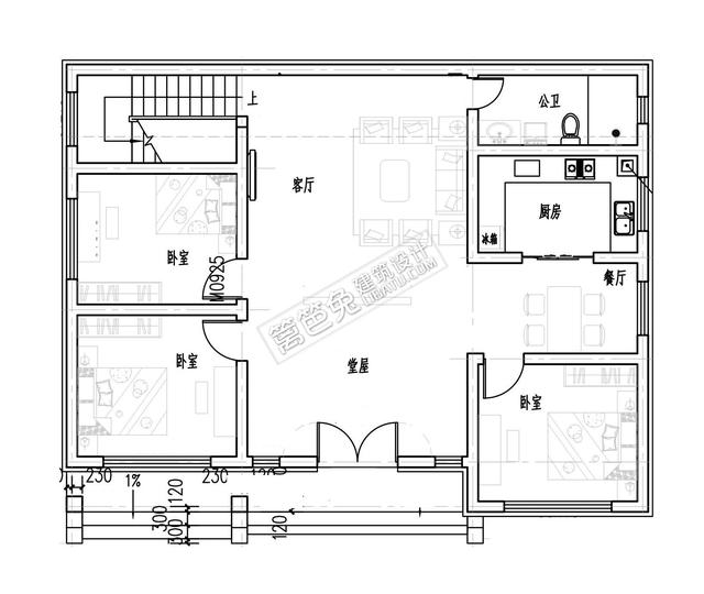 兩層的新農(nóng)村自建房別墅設(shè)計(jì)圖，外觀精美，戶型實(shí)用